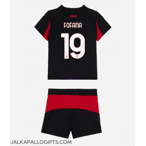 AC Milan Youssouf Fofana #19 Koti Peliasu Lasten 2025-26 Lyhythihainen (+ Lyhyet housut)